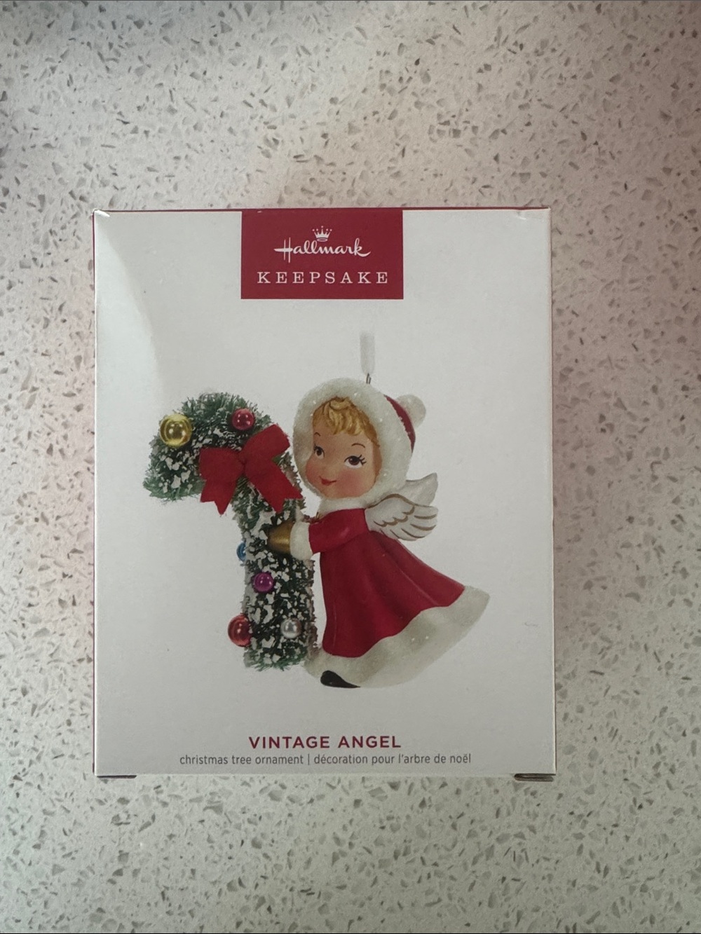 Hallmark Vintage Angel Ornament in Red and White